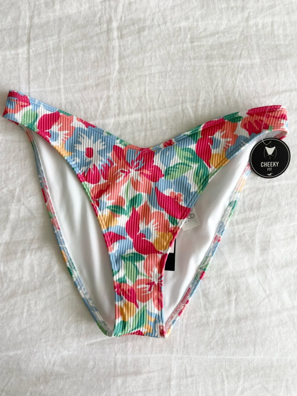 Hollister Floral Ribbed Bikini Set in Pink, Blue, Green, Yellow - Picture 2 of 9